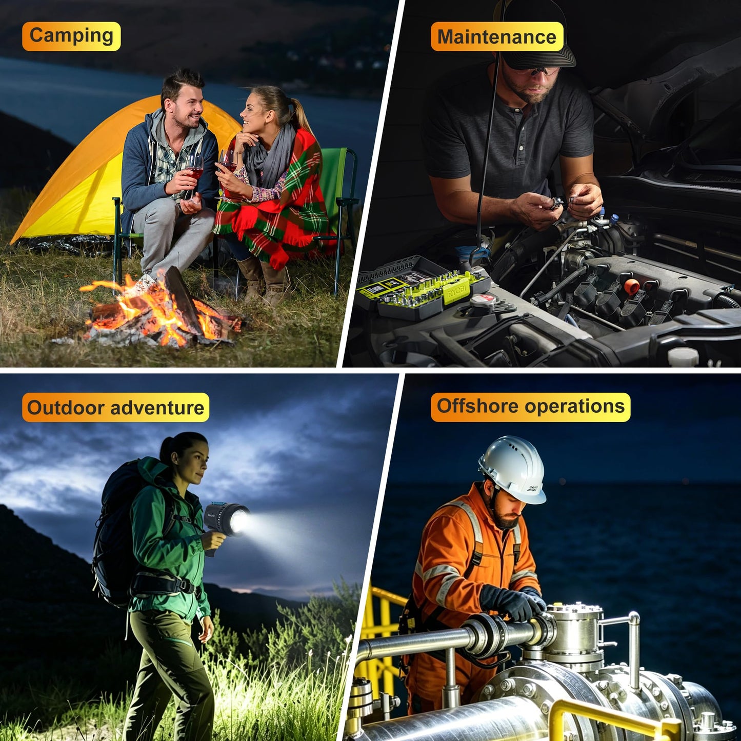 Nexoriu 10000 Lumens Rechargeable Spotlight