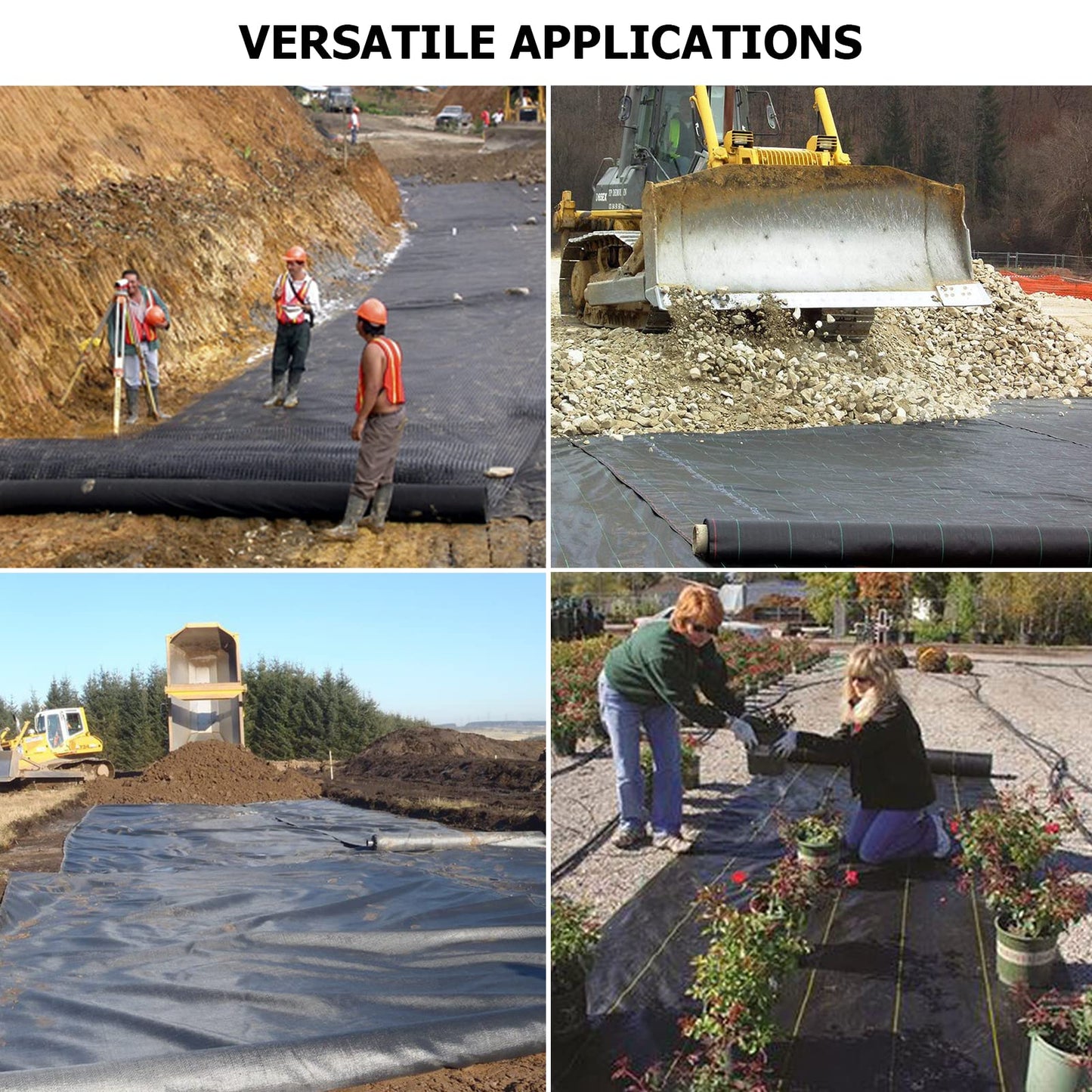 Driveway Fabric, 13x115 ft Commercial Weed Barrier, Heavy Duty 5oz French Drain Fabric for Erosion Control, Landscape Projects