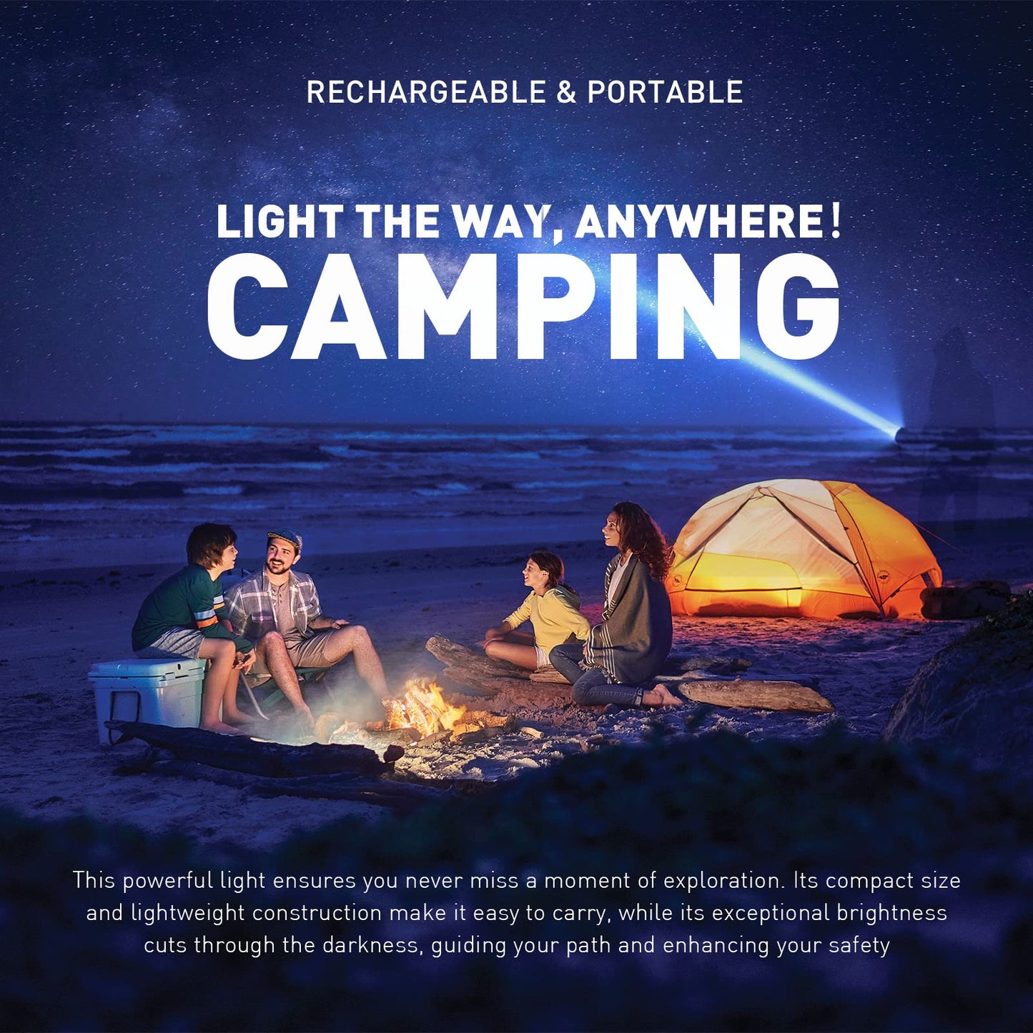 GOODSMANN Rechargeable Spotlight LED Portable Handheld Searchlight up to 6000 Lumen IP67 Waterproof Marine Spot Light for Hiking Boating Camping Hiking with EVA Carrying Case and Red Filter Lens
