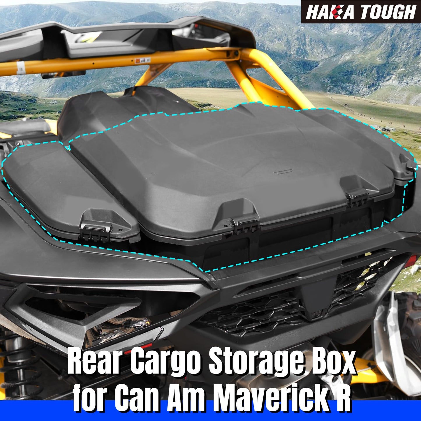 HAKA TOUGH 96L &13.5L Rear Storage Cargo Box for 2024+ Can-Am Maverick R, Rear & Side Cargo Storage Trunk Box for 2024+ Can Am Maverick R X RS Accessories, Replace #715007182, 715007372 (3pcs)