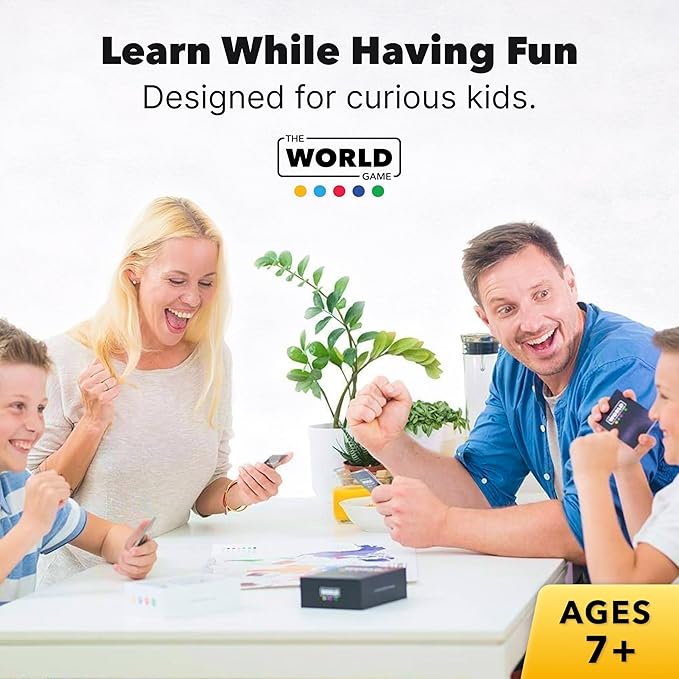 The World Game - Geography Card Game - Fun Game for Easter - Educational Games for Kids Family and Adults - Cool Learning Gift Idea for Teenage Boys & Girls 8-12 with Map