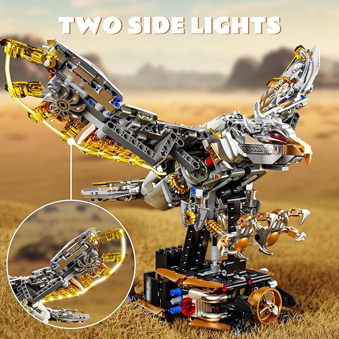 Mechanical Eagle Building Block Set 3D Poseable Model with Articulated Wings & Talons STEM Toy for Kids & Adults Ideal Gift for Engineering Nature & Animal Lovers