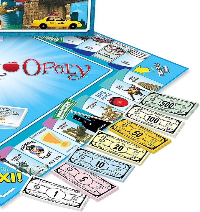 Late for The Sky New York Opoly – Property Trading Family Board Game 2–6 Players NYC Landmarks Educational City Theme Fast Play 60-Minute Option Ages 8+ Great Gift & Souvenir