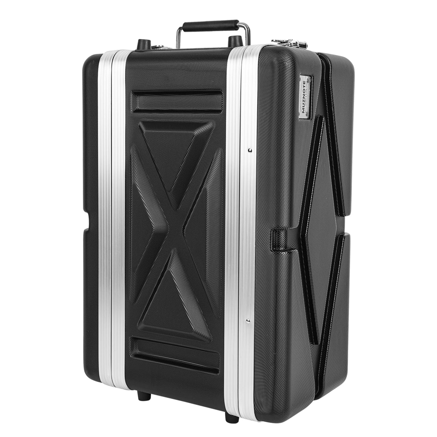 MUZNOTE 4U ABS Rack Case Shallow 8" Depth, 19" Rackmount Flight Road Travel Case,WaterproofProtective Hard Case with Customized Foam, Wireless MicSystem Storage, Amps, Mixers, Microphone Receivers