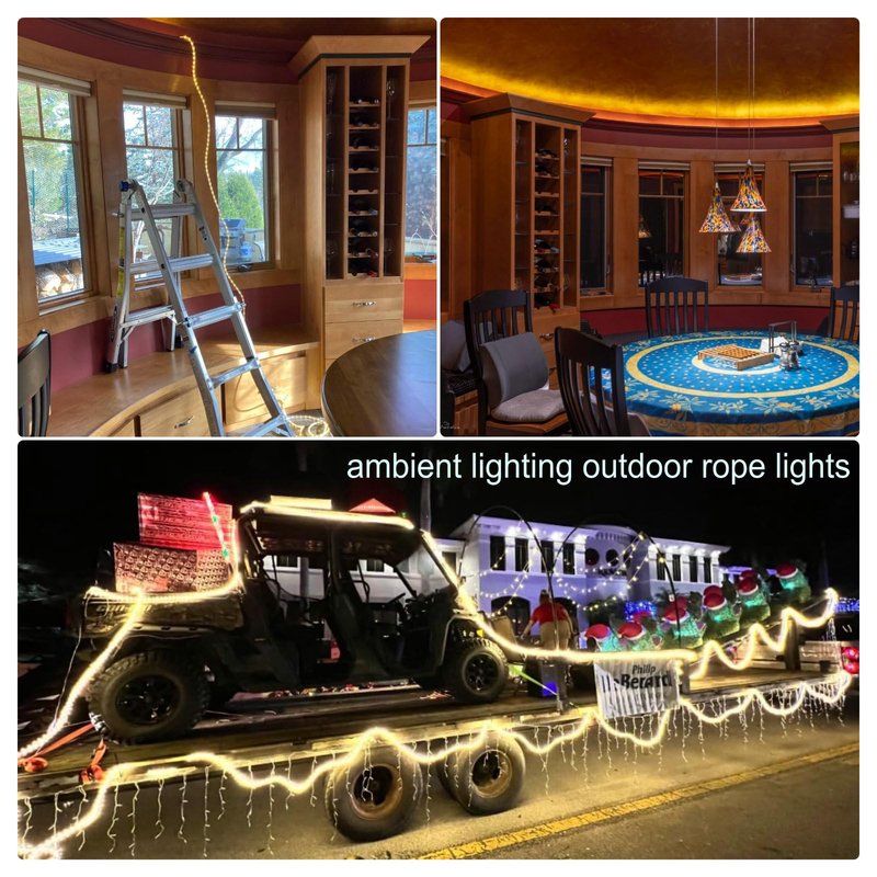 FORT LED Rope Lights Outdoor Waterproof Warm White led Strip Lights, 100 ft led Lights 720 Led Connectable and Flexible Tube Lights UL Plug -Idear for Trees,Pool,Wedding Deck Landscape, Gerden Decor