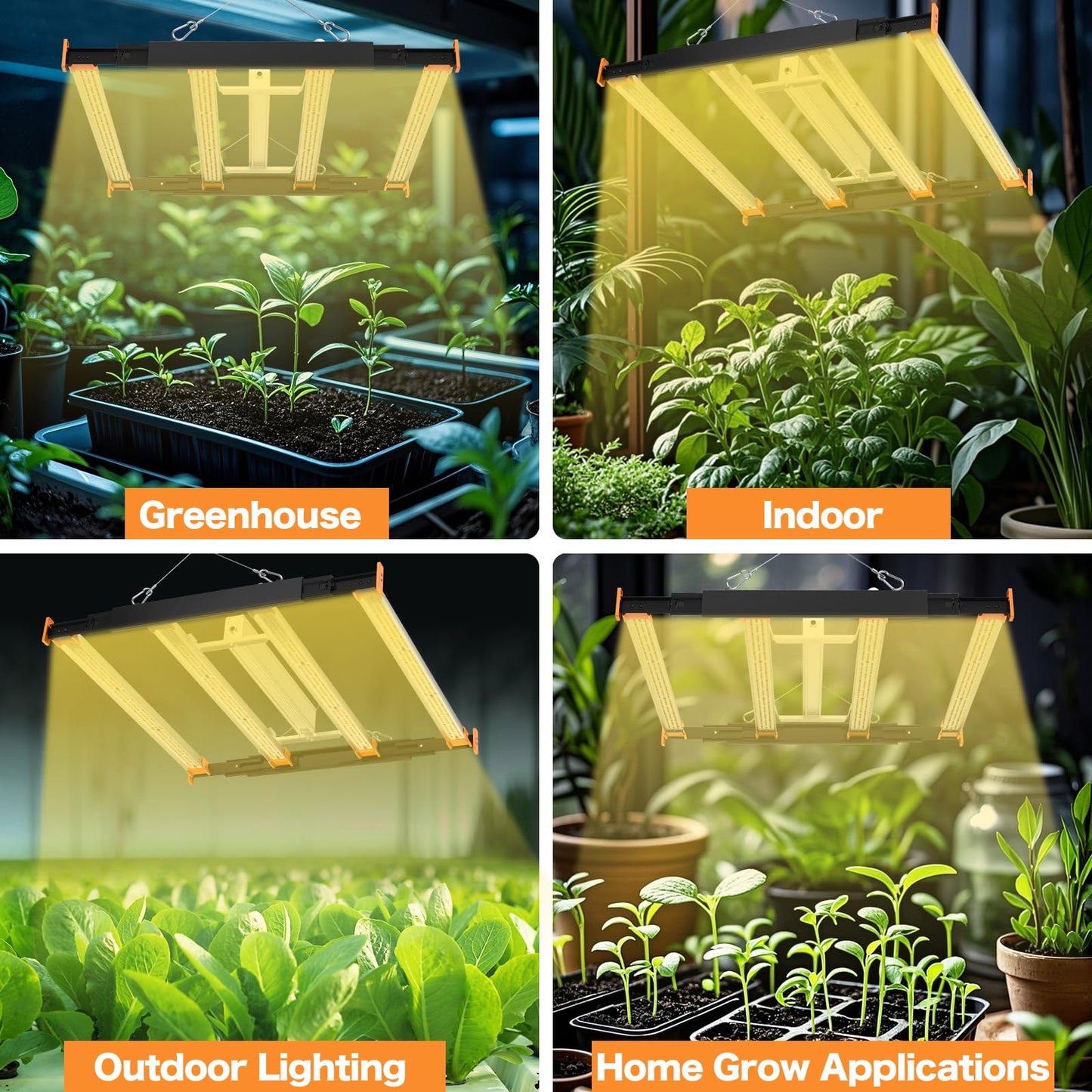 ECOHOM Bar 320W LED Grow Light, Full Spectrum, Dimmable, Daisy Chain, High PPFD, 3x3 Coverage, for Indoor Plants Seed Starting, Vegs and Bloom, Retractable, Pro Lamp for Grow Tent Commercial Use