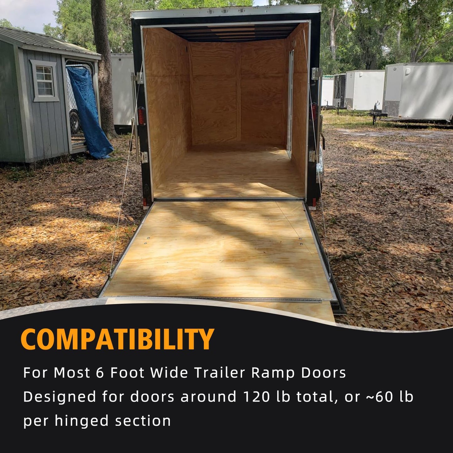 Kozlira TSAP660 Ramp Door Spring Kit for 6' Wide Cargo Trailer - 60 lb Torsion Spring Repair Assembly with Cables and Drums - Replacement Rear Ramp Door Assist System for Cargo Enclosed Trailers