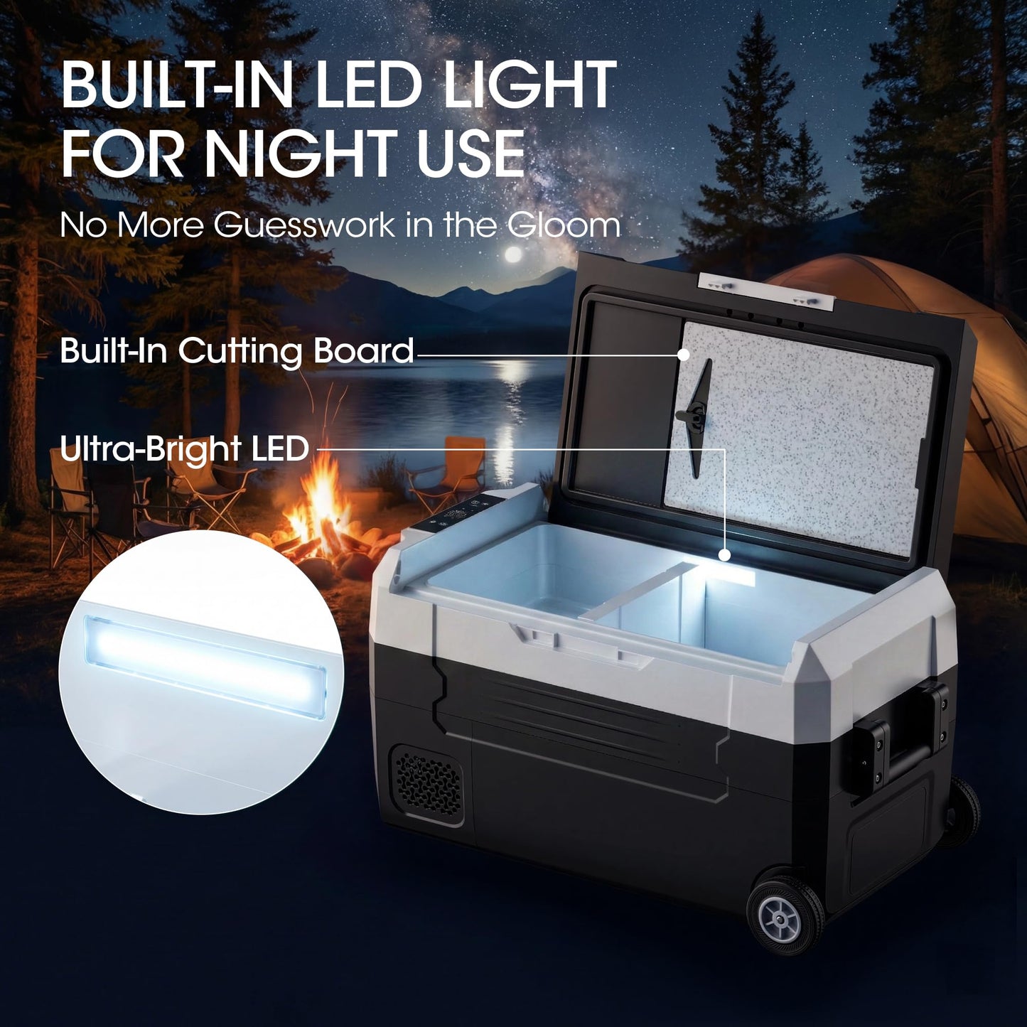 Manastin 12 Volt Refrigerator, 37QT Electric Cooler, Electric Cooler APP Control, Portable Freezer 12V/24V DC 100-240V AC, Car Fridge -4โ~68โ, 12V Cooler for Travel, Camping, Boat