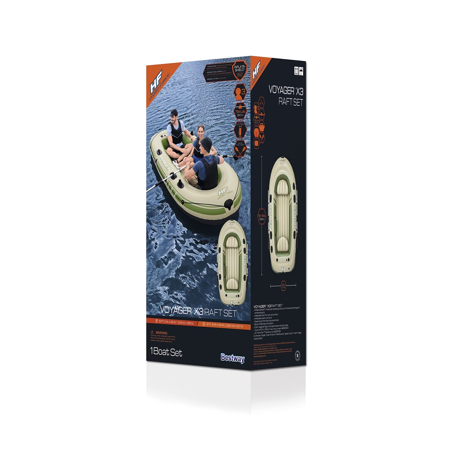 Hydro-Force Voyager X3 Inflatable Raft Set 9'8"