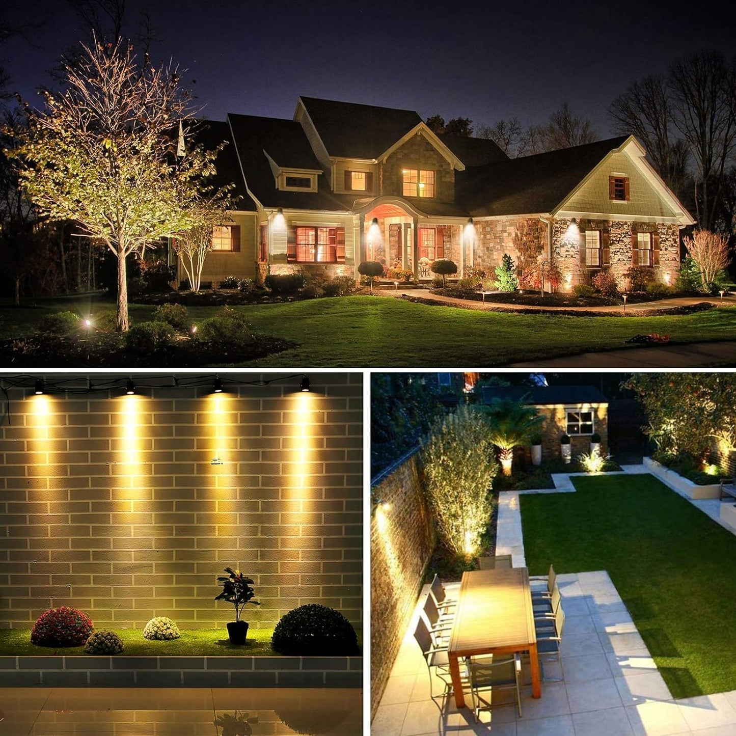 Svater 192 FT Outdoor String Lights 2W with Landscape Lighting Low Voltage 10 Pack, Patio Light for Outside Warm White