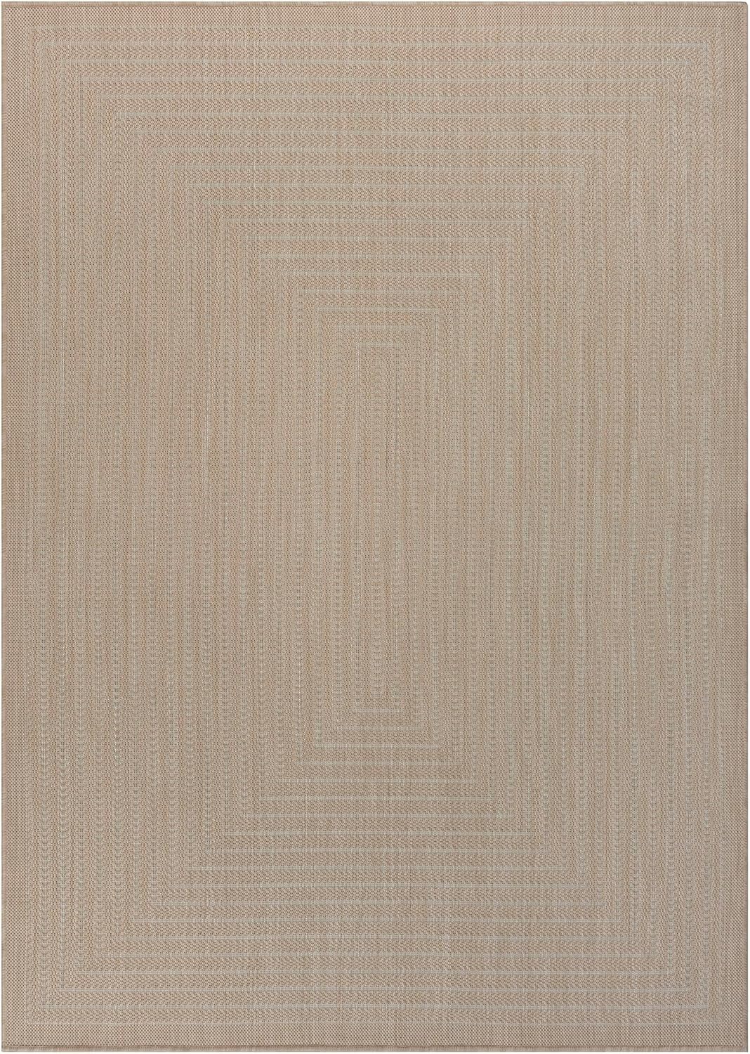 Adiva Rugs Outdoor Indoor Area Rug, Weather Resistant, Easy to Clean, Stain Resistant Floor Mat for Dining Room, Backyard, Deck, Patio (Natural Beige, 6' x 9')