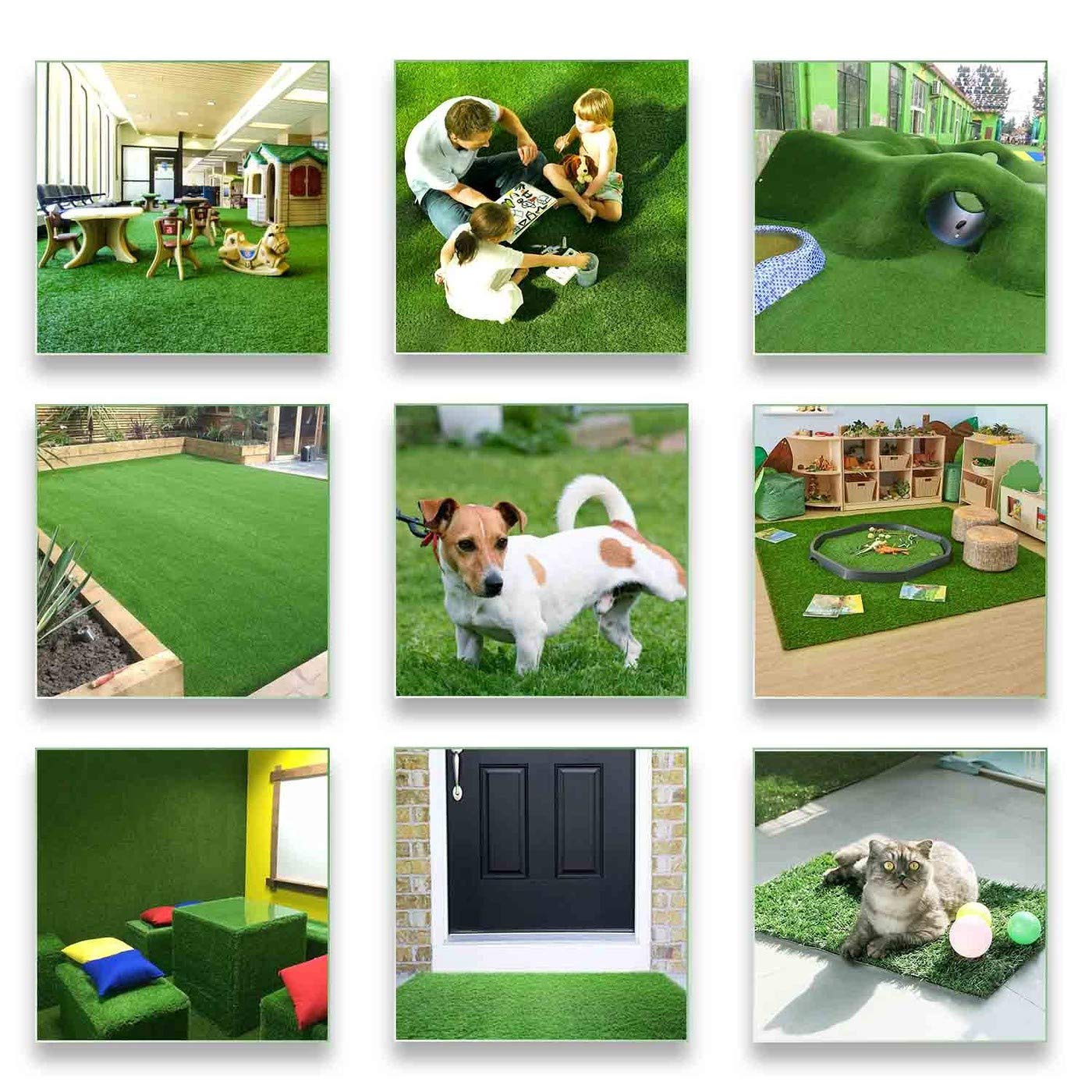 Petgrow Artificial Grass Rug 6.5 FT x10 FT(65 Square FT), Realistic Indoor Outdoor Garden Lawn Landscape Patio Synthetic Turf Mat- Thick Fake Faux Grass