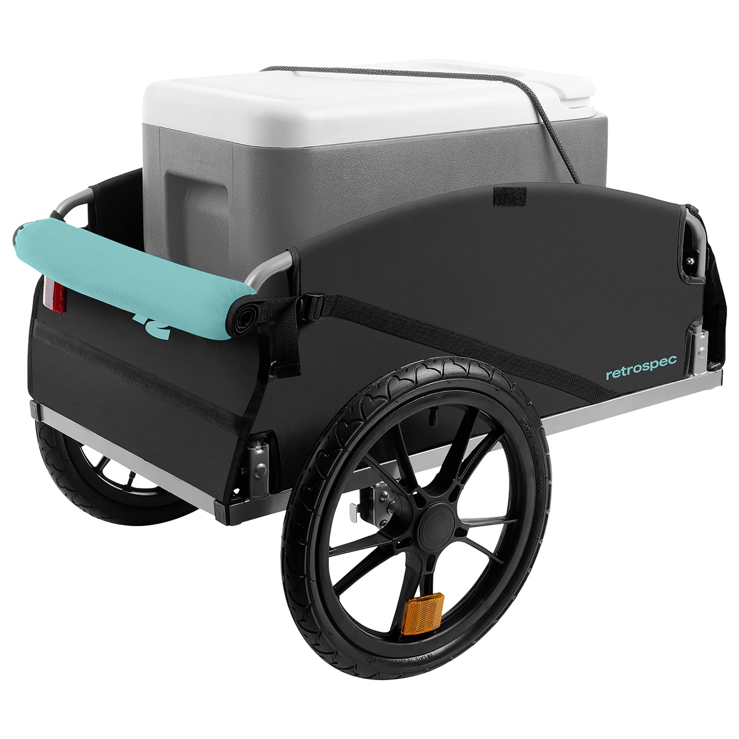 Retrospec Rover Hauler Bike Cargo Trailer - Foldable Frame with Weather-Resistant Fabric & 80lb Capacity - Universal Bike Trailer for 20-29in Wheels - Includes Safety Flag & D-Ring Anchors
