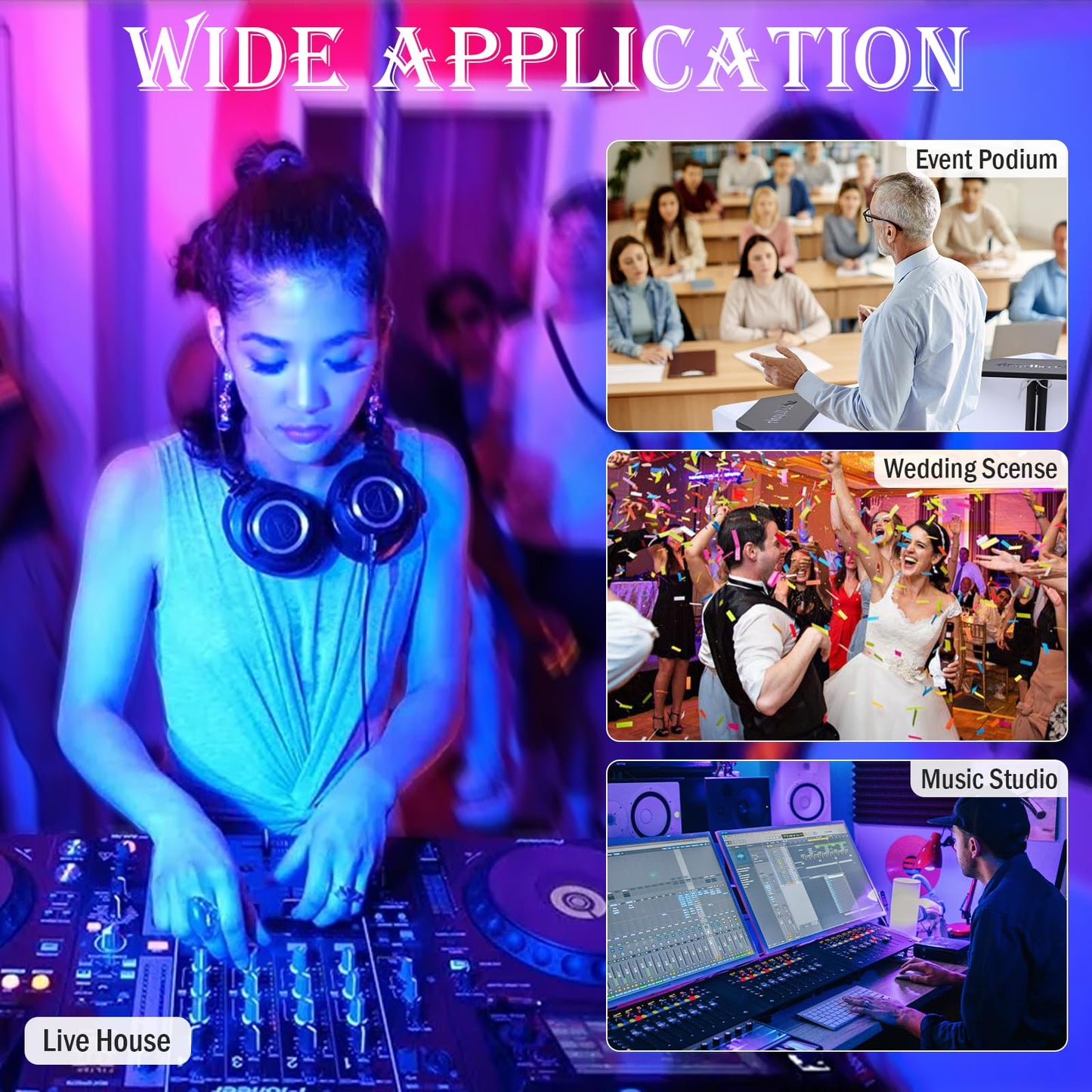 ANGELBECKE Portable DJ Booth Facade,DJ Table,Heavy-Duty DJ Table Stand Portable Booth,Iron Plate Surface DJ Facade Booth,with Carry Bag & Hook & Cup Holder (41.3"L x 20.4"W x 43.3"H)