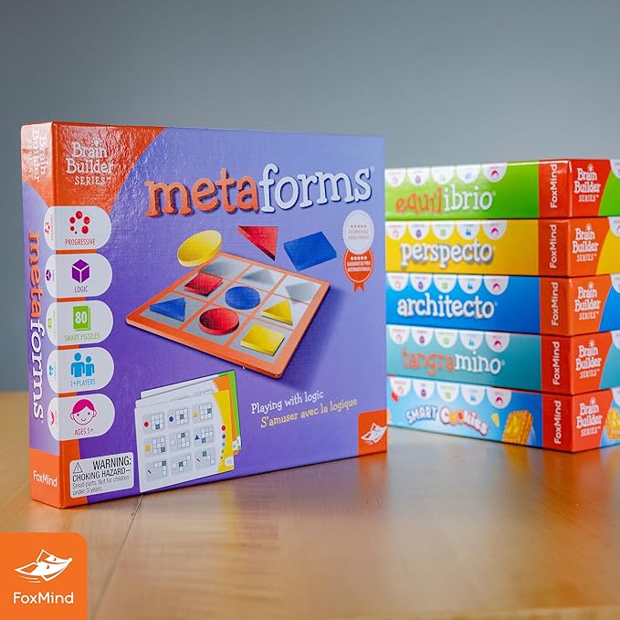 FoxMind Games: MetaForms Logic and Deductive Reasoning Puzzle Game 80 Smart Puzzles to Work Through 6 Levels of Complexity Develops STEM Skills 1+ Players for Ages 5 and up