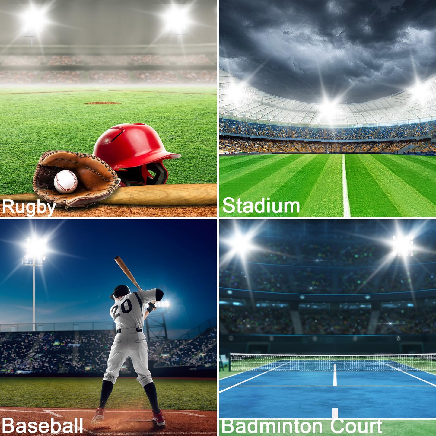 SJHUOUP 400W LED Stadium Lights,52000Lumen 6500K Super Bright LED Flood Light Outdoor,Surge 6KV IP67 Waterproof Adjustable Lighting Angle for Stadium,Arena