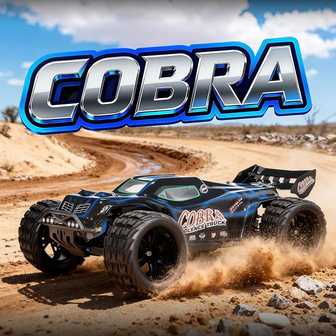 1/8 High Speed RC Cars for Adults 4WD Off-Road Electric Truggy with 3S 5000mAh LiPo Battery & 3660 Brushless Motor RTR RC Truck Hobby with LED Lights for All Terrain