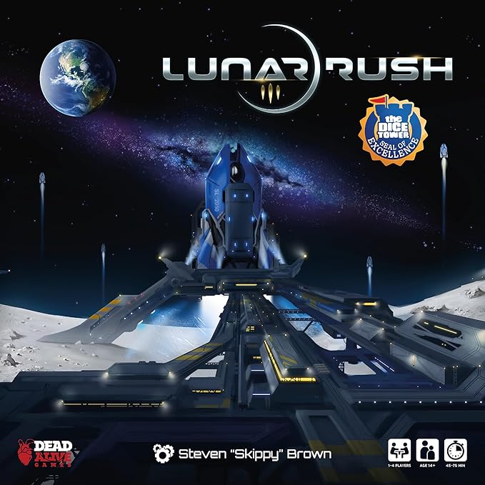 Dead Alive Games: Lunar Rush - Standard Edition - Euro-Style Board Game Moon & Space Resource Management Worker Placement Ages 14+ 1-4 Players