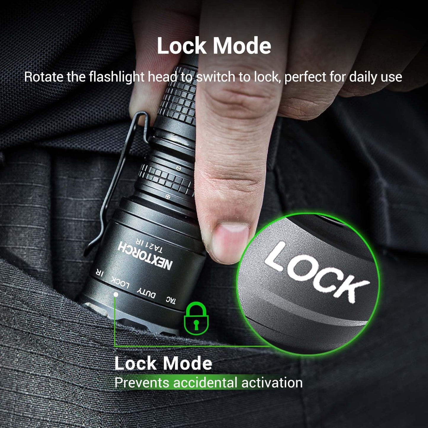NEXTORCH TA21 IR Tactical Flashlight, 1300 Lumens White & IR Dual Light, One-Step-Strobe, 4 Modes, IPX8 Waterproof, USB-C Rechargeable EDC Portable Light for Outdoor Camping Hiking Emergency