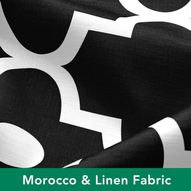 Biscaynebay Textured Fabric Shower Curtains for Bathroom 72" X 72", Black Morocco Pearl Printed Linen Modern Hotel Luxury Quality Cloth Bath Curtains Machine Washable