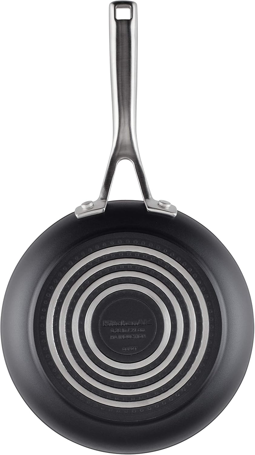 KitchenAid Hard Anodized Nonstick Fry Pan - 8.25 Inch Induction Skillet in Matte Black