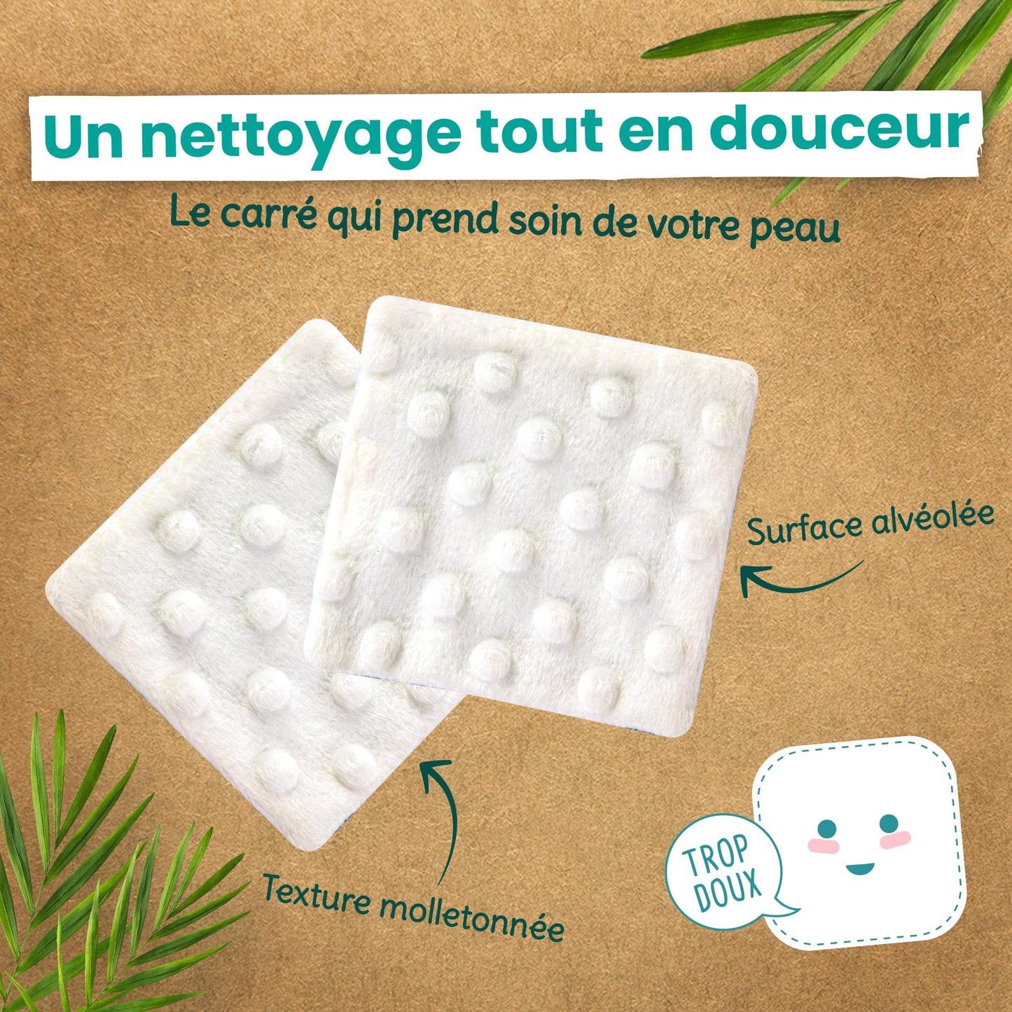 Set of 6 Square Makeup Removers with Feel Natural Wash Nets