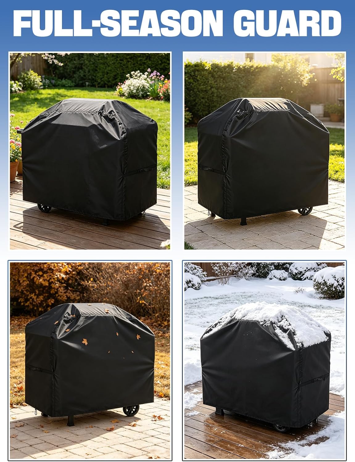 PAMASE 57-Inch BBQ Grill Cover - Waterproof & UV Resistant for Weber Genesis II, LX 300 Series | Fits Dyna-Glo, Nexgrill, Char-Broil