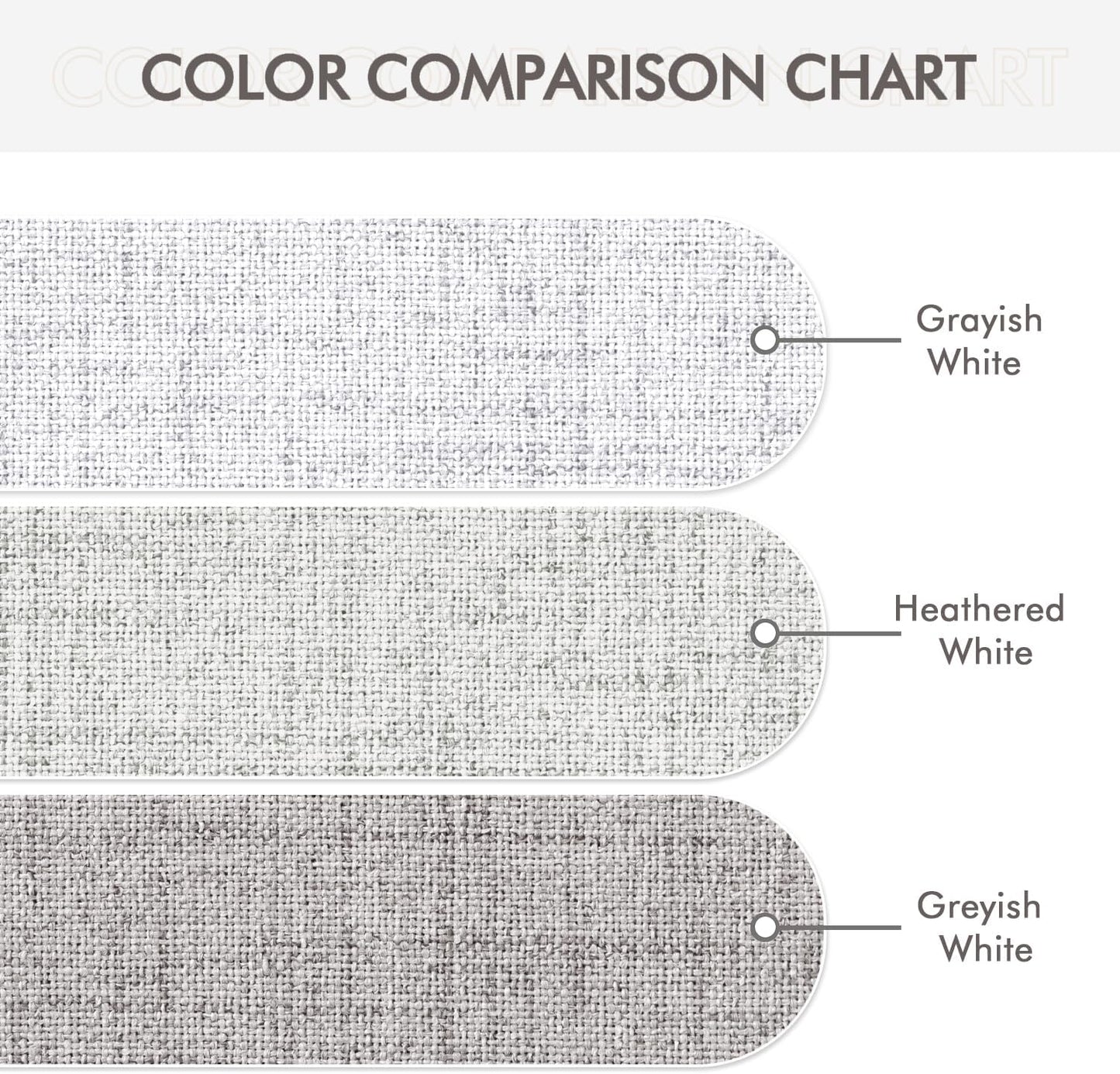 MIULEE Blackout Curtains - 100% Thermal Insulated Linen Textured Drapes | Heathered White, 52 x 45 Inch (2 Panels)