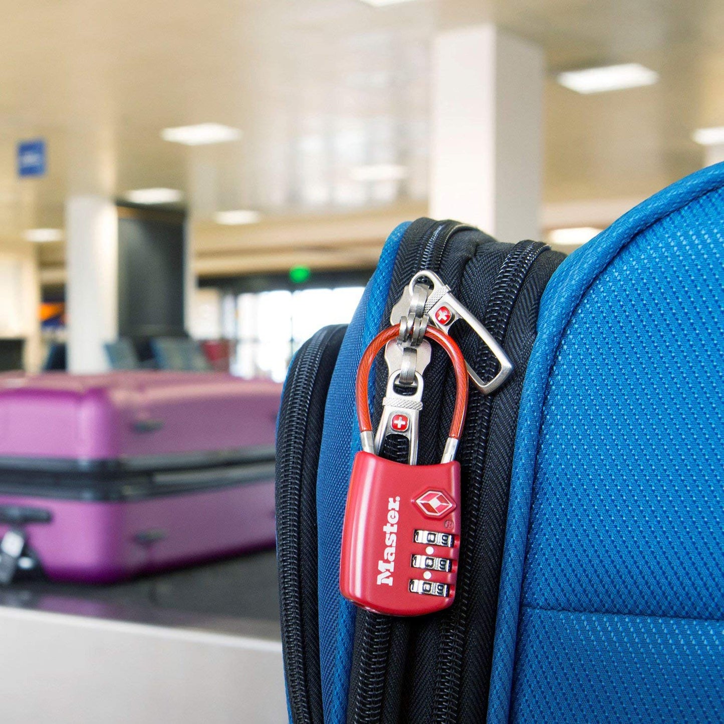 Master Lock TSA Set Your Own Combination Luggage Lock, TSA Approved Lock with Code for Luggage, Bags, Suitcase, and Backpacks, (Color May Vary), 4688D