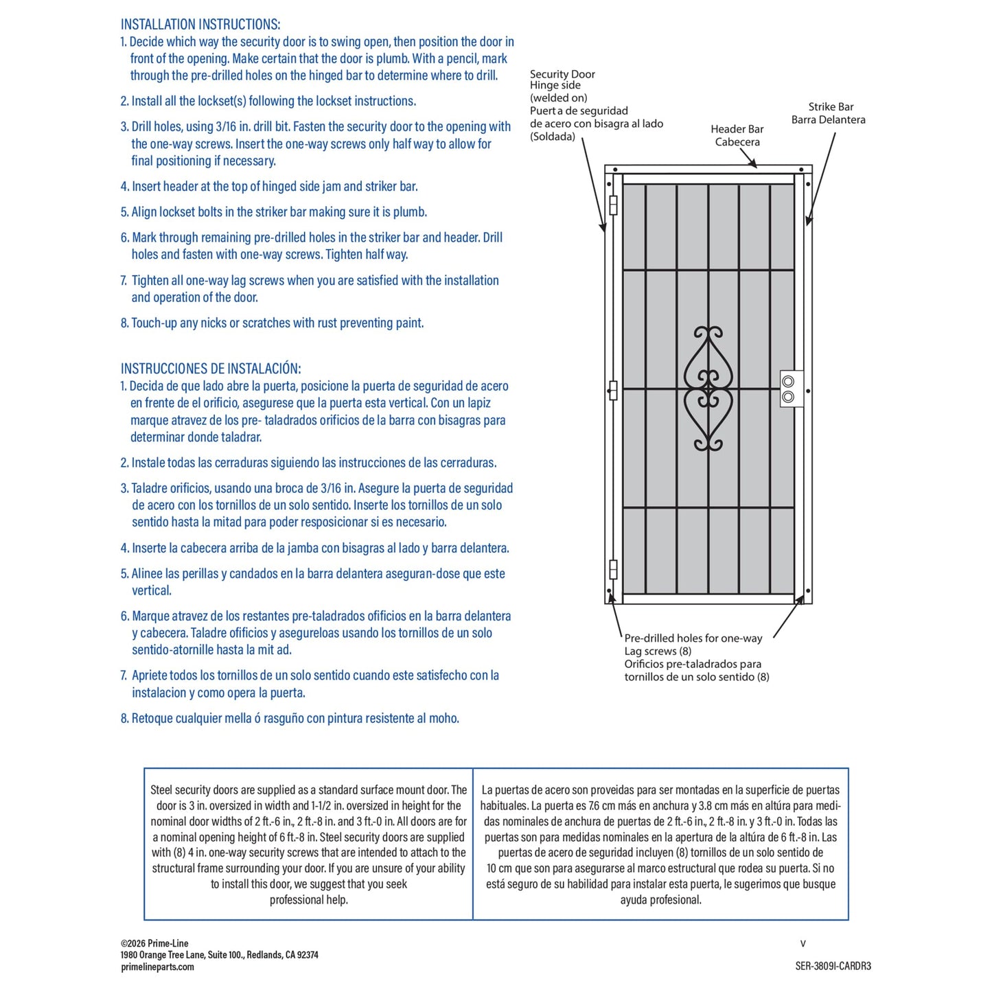 Prime-Line 3809BZ3068-I-WF Woodguard Steel Security Door – Traditional Screen Door Style with the Strength of a Steel Security Door – Steel and Wood Construction, Non-Handed, Bronze (Single Pack)