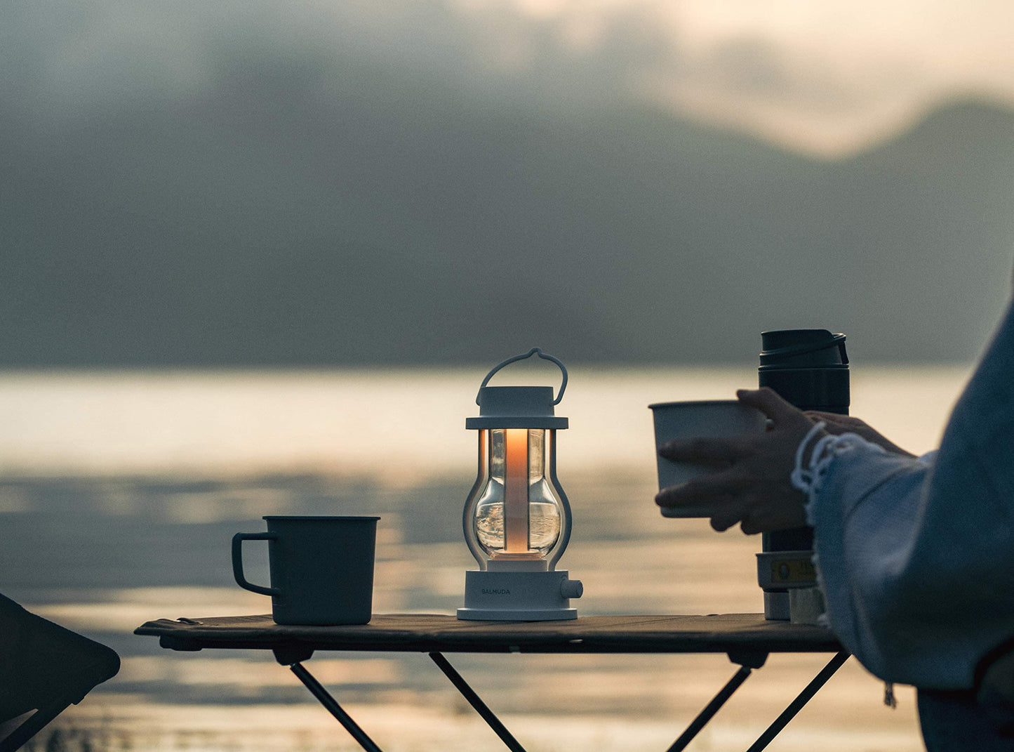 BALMUDA Combo Pack: MoonKettle Black & The Lantern White | Electric Kettle with Temp Control & Rechargeable LED Lantern