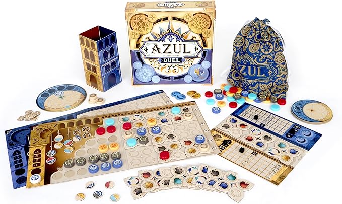 Asmodee Azul Duel Board Game - Competitive Head-to-Head Tile-Placement Strategy Game Stunning Mosaic Art and Quick Gameplay for Kids & Adults Ages 8+ 2 Players 30-45 Minute Playtime