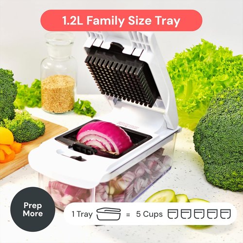 Fullstar Vegetable Chopper - 4-in-1 Pro Food Chopper & Spiralizer with Container | Essential Kitchen Gadget (White)