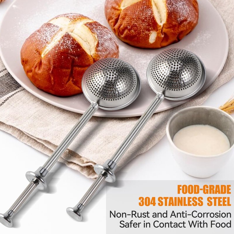 Vriysei Flour Duster for Baking, 1 PCS Flour Sifter for Baking Powdered Sugar Shaker Duster, 304 Stainless Steel Dusting Wand Sprinkler and Tools,Spices and Tea Strainers (1)
