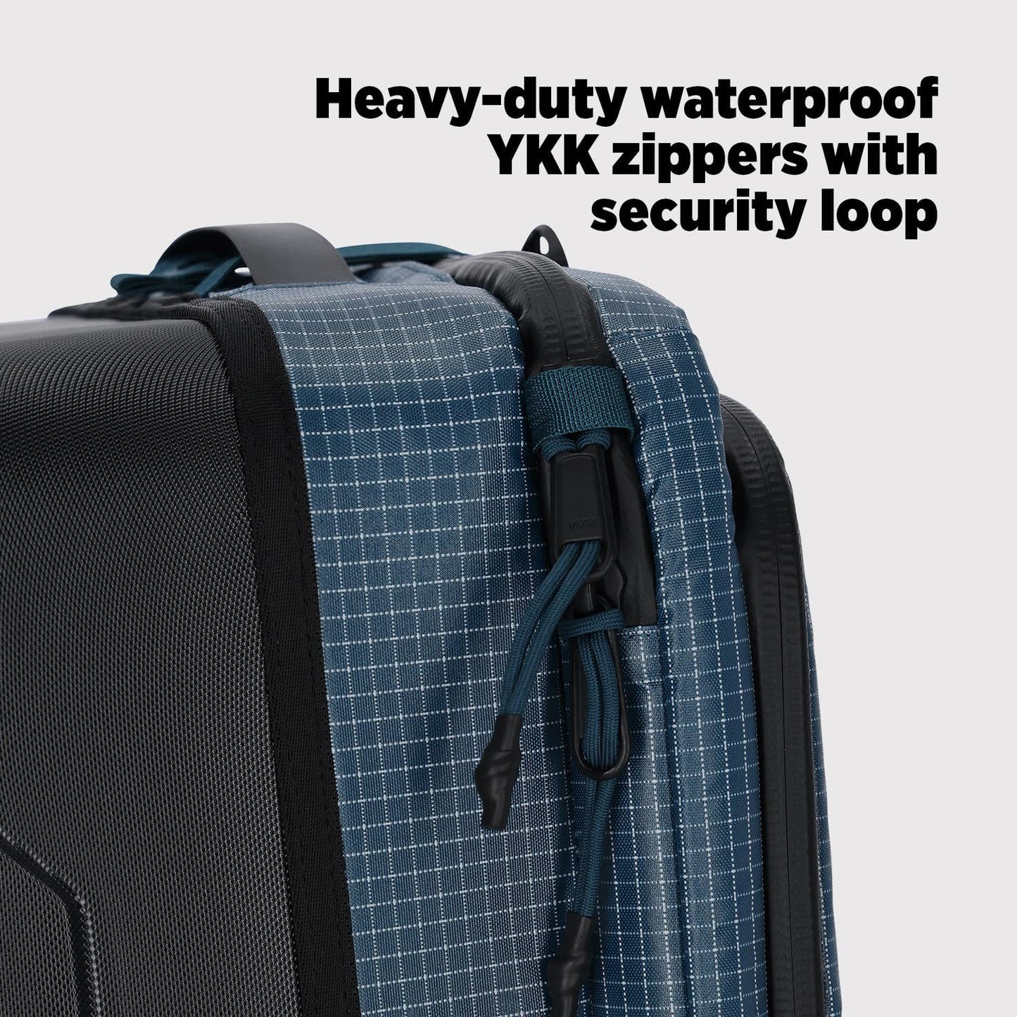 Topo Designs Global Travel Roller Bag Suitcase, 44L Carry-On, 3 Handles, Smooth Heavy Duty Wheels, Telescoping Handle, Durable + Rugged, WRAP Certified, PFAS Free (Apex Pond Blue)