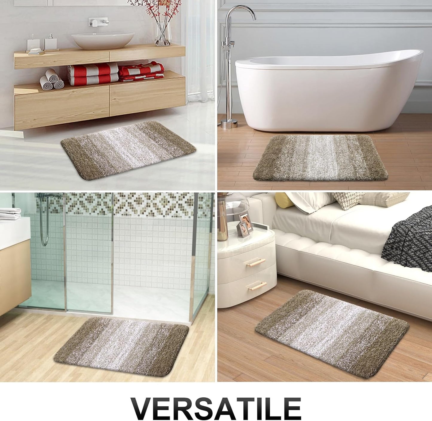 OLANLY Bathroom Runner Rug - Extra Soft Microfiber Mat | Quick Dry & Washable 47"x20" - Coffee Color