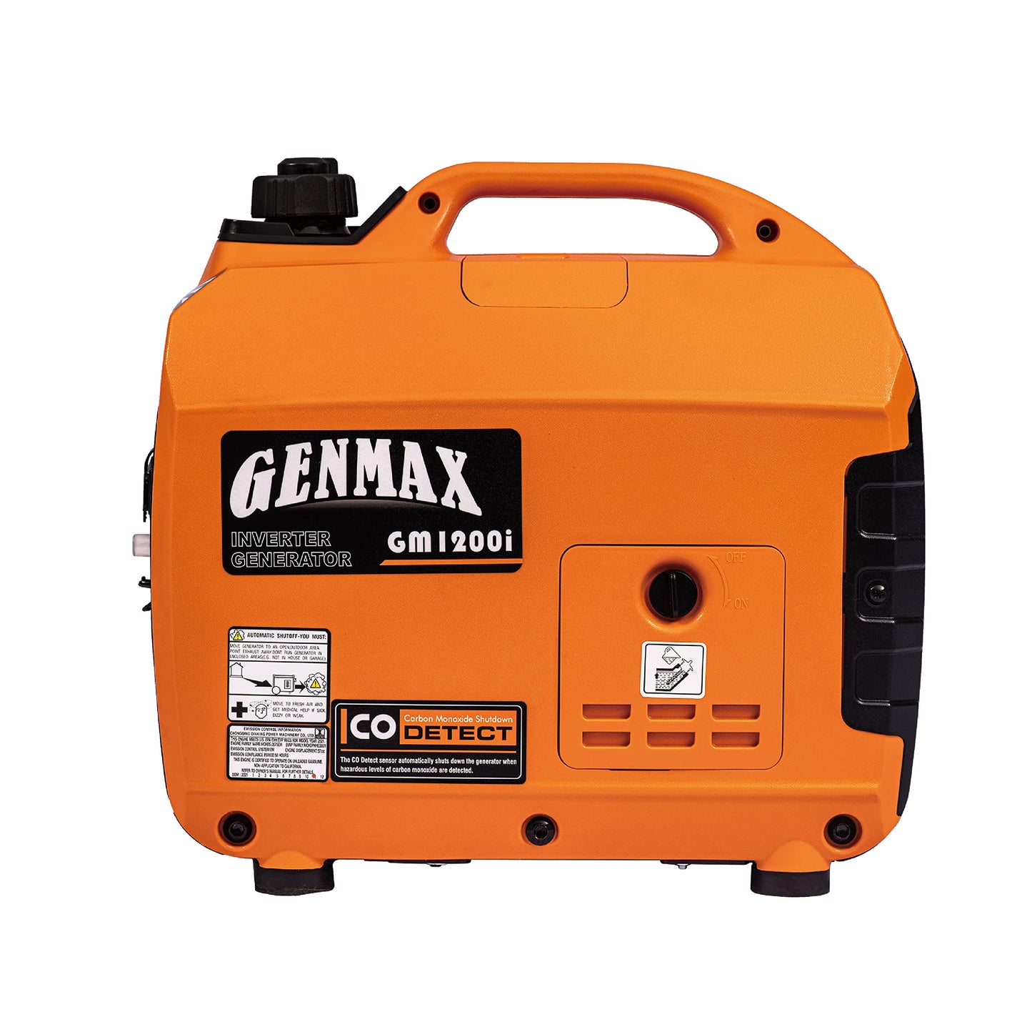 GENMAX Portable Generator,1200W Ultra-Quiet Gas Engine, EPA Compliant, Eco-Mode Feature, Ultra Lightweight for Backup Home Use & Camping (GM1200i)
