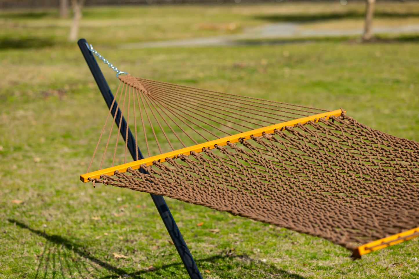 Original Pawleys Island Large Antique Brown DuraCord Rope Hammock – 13 ft. x 55 in., 2-Person, 450 lb Capacity, Oak Spreader Bar, Zinc-Plated Hardware, Handcrafted in the USA