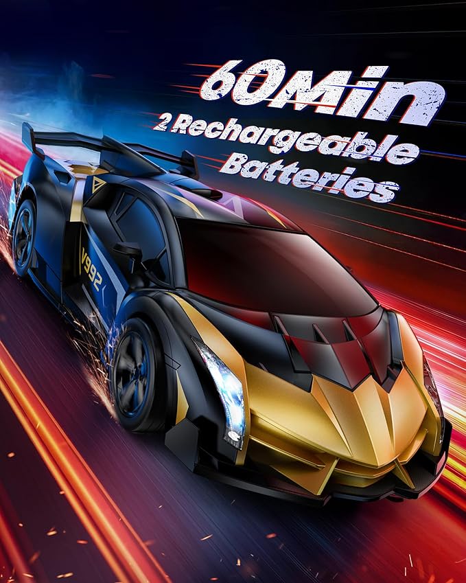 V992 Transform Remote Control Car Transform Robot RC Cars 1:14 Scale 2-in-1 Robot Toy Car with Sound & Light Gesture Sensing Automatic Deformation Great Gift Toys for Boys and Girls 4-6 (Gol