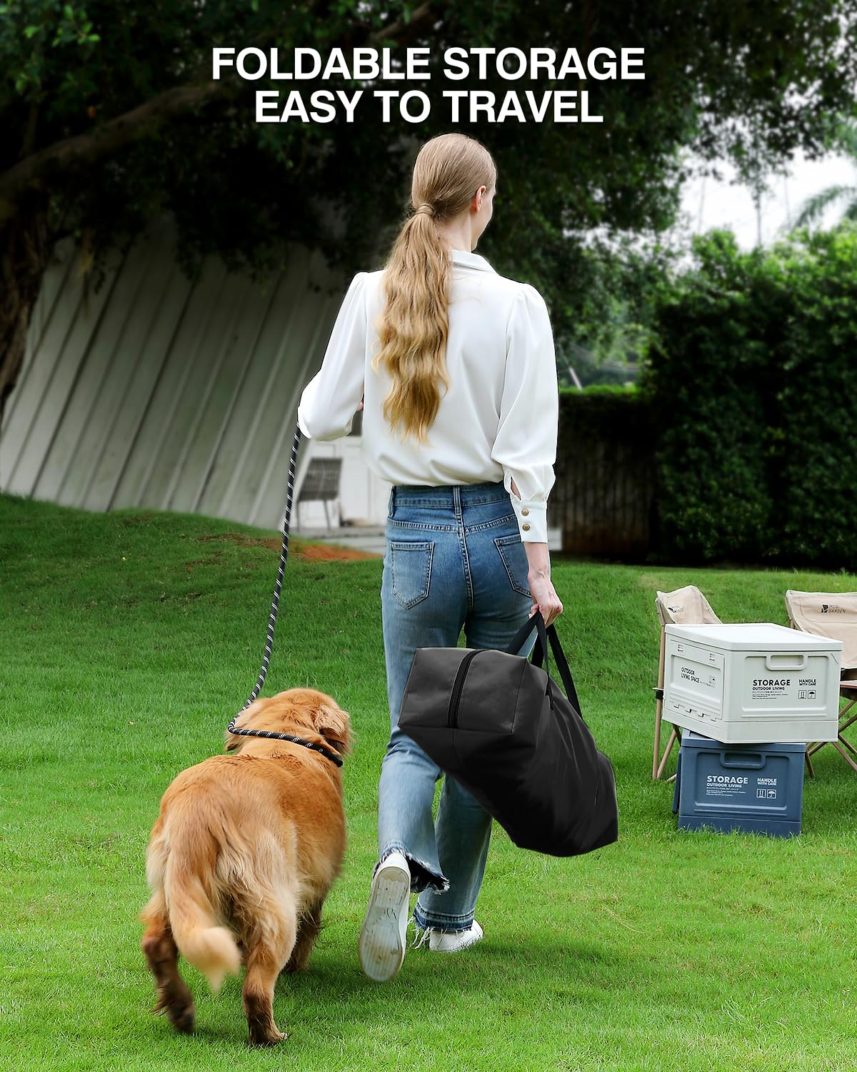 33 x 25 x 25 Inch Collapsible Soft Dog Crate for Dogs Up to 70 lbs, Portable Travel Pet Kennel with 4 Zip Doors, Foldable Indoor Outdoor Crate with Mat, Carry Bag, Black