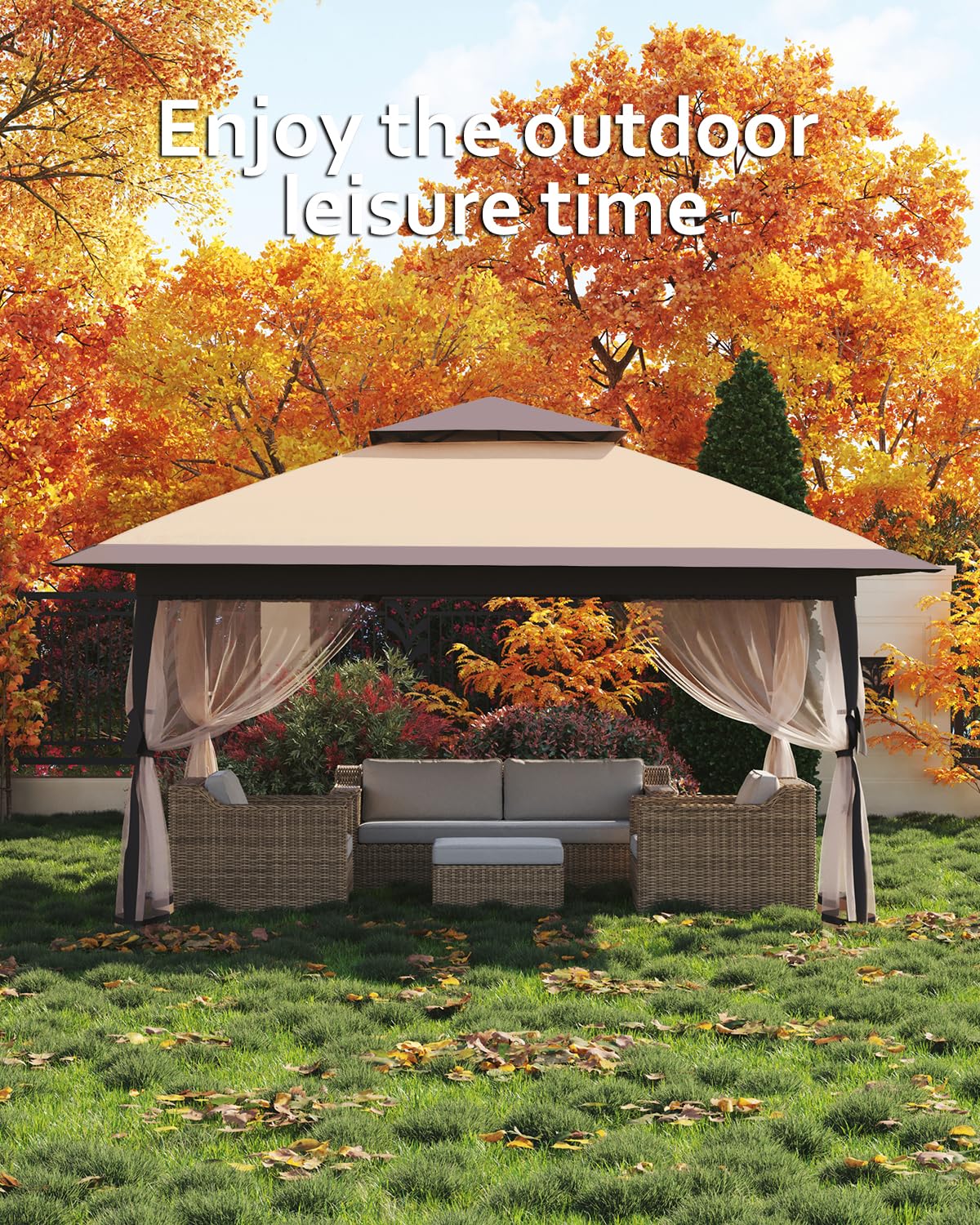 GarveeLife 13FT Pop Up Gazebo Tent - Grey