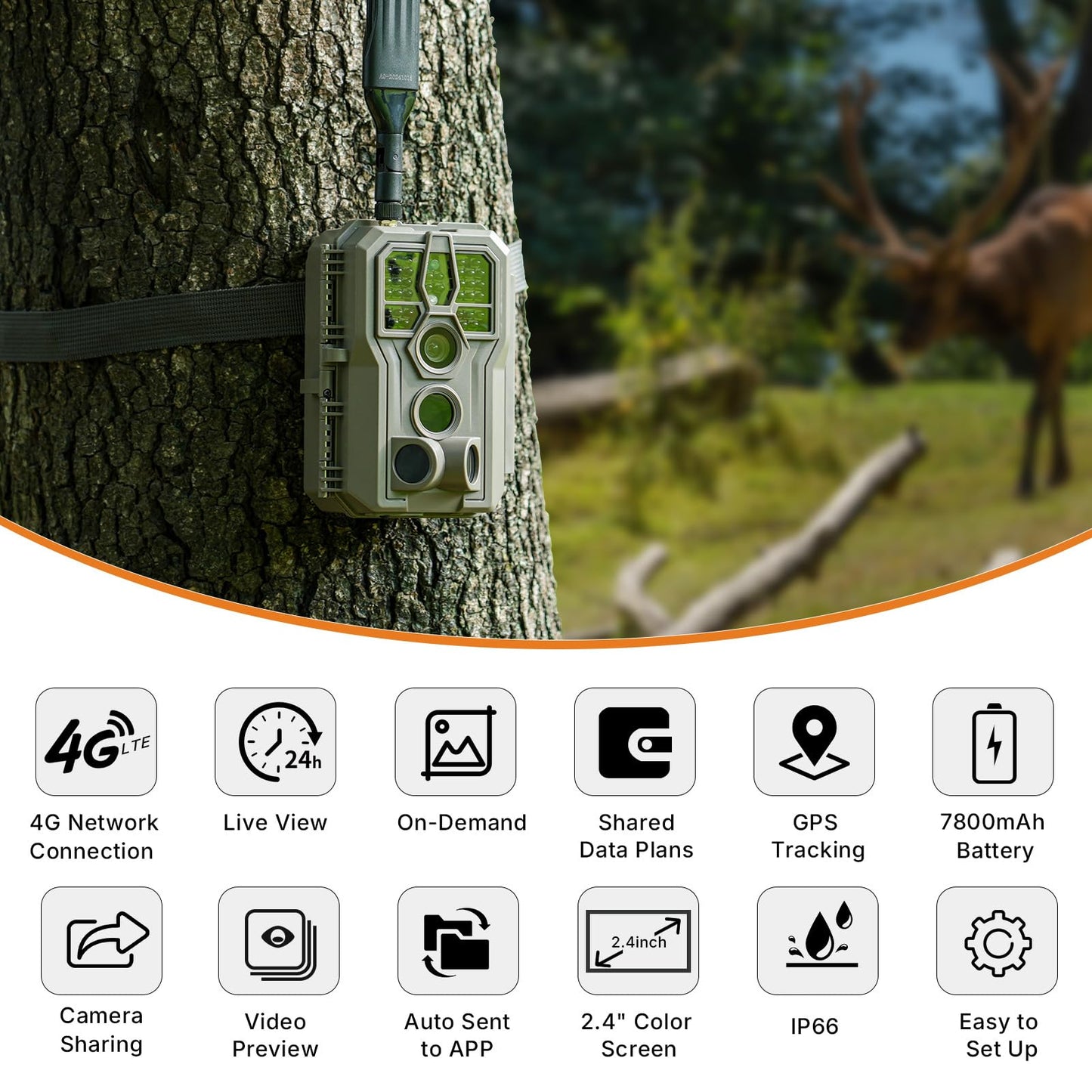 GardePro X66 Pro 2-Pack Cellular Trail Cameras (Non-WiFi), Rechargeable Battery, Live View, Instant Alerts, Shared Data Plan, Built-in GPS, Motion Activiated