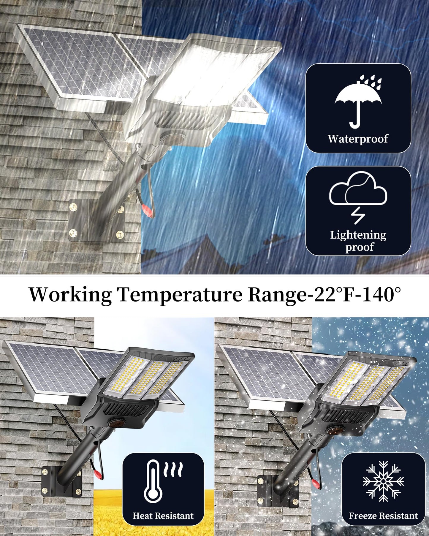 Ofuray Of-11000W Solar Street Lights Outdoor, 800000LM Solar Security Flood Parking Lot Lights Commercial Dusk to Dawn, 6500k Led Big Power with Remote Control for Street,Court,Yard