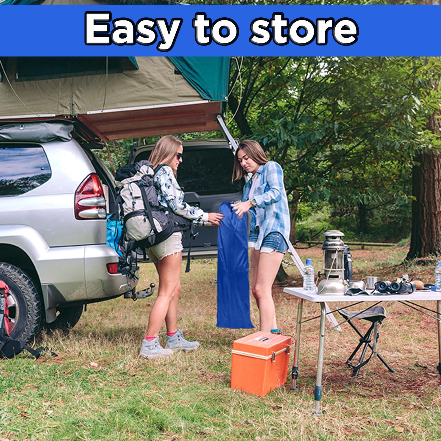 Wenqik 2 Pack 450lbs Max Load Camping Cot for Adults with Carry Bag Portable Folding Outdoor Sleeping Cot Heavy Duty Bed for Traveling Camp Military Office Nap Beach Home Lounging(Royal Blue)