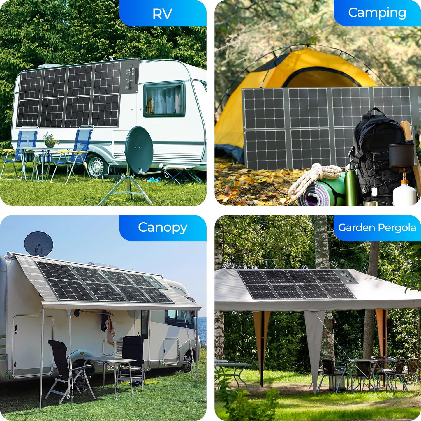 Renogy 400W Portable Solar Panel Foldable Monocrystalline Solar Blanket, Huge Power Solar Panel, Sunpower Solar Cells 23.7% High Efficiency for Power Station Outdoor Camping RV Solar Generator