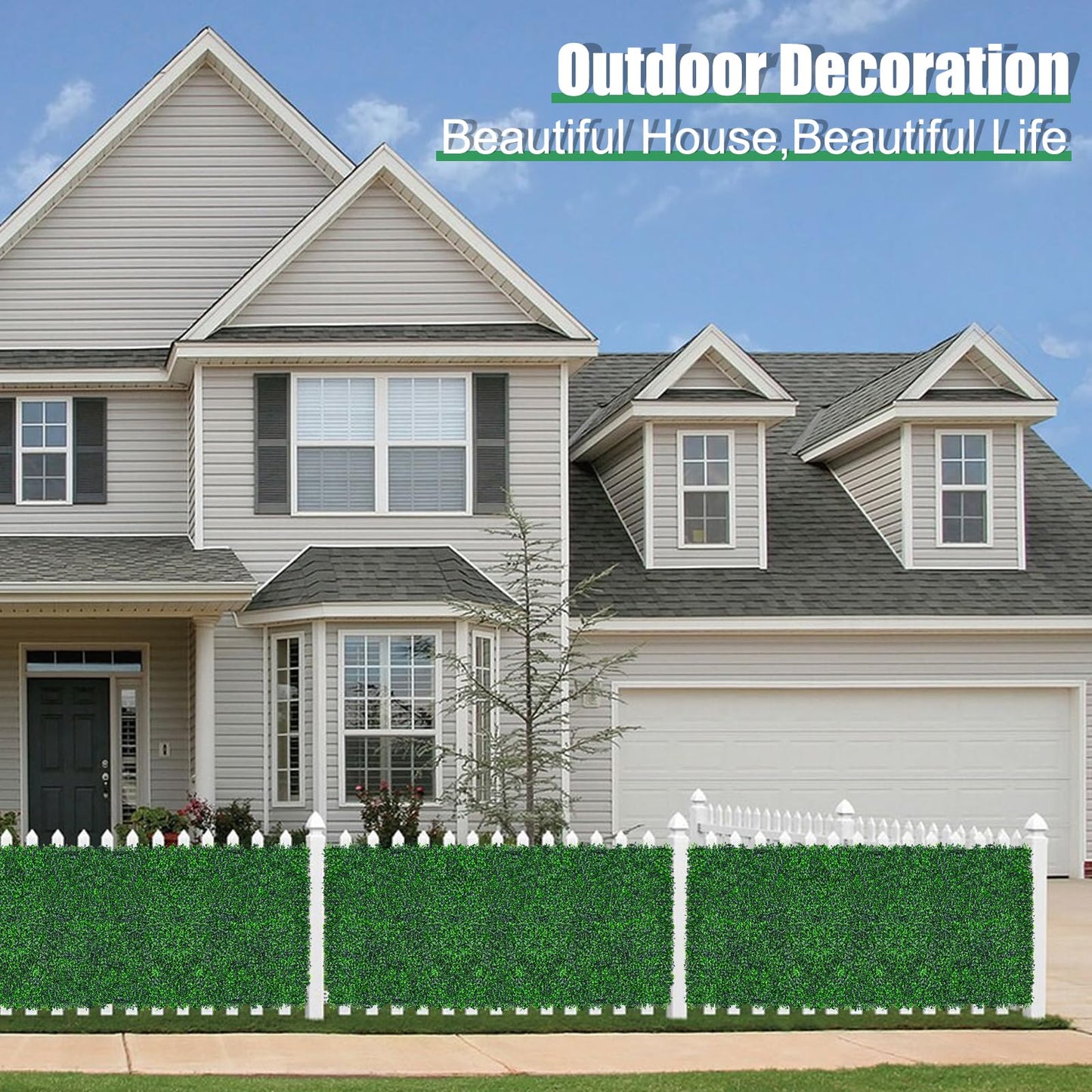 Yangrass Artificial Greenery Wall Roll,40"x 120"(33.33 sq.ft) UV-Anti Faux Boxwood Roll Panels Greenery Backdrop, Vine Leaf Fence Panels for Garden Fence Covering Privacy, Outdoor Indoor Home Decor