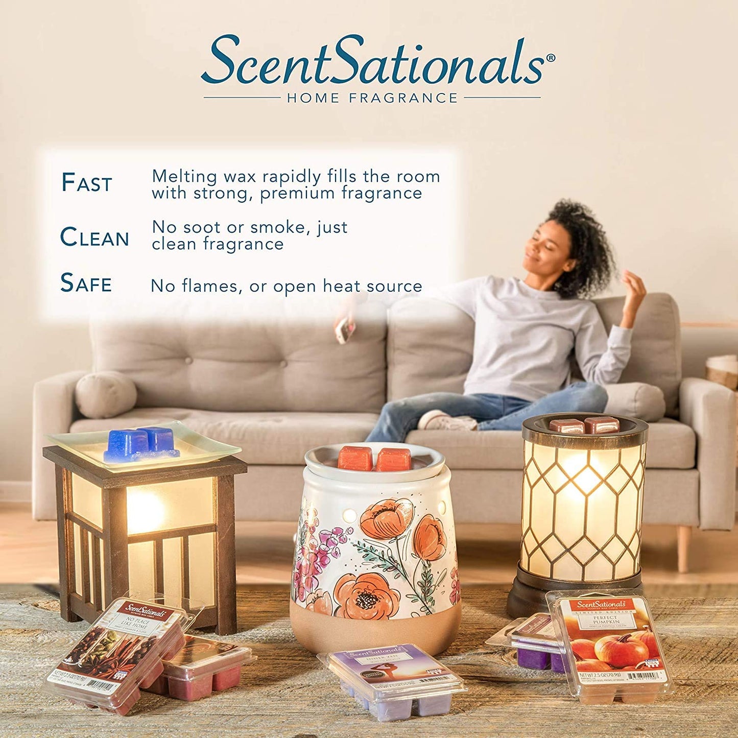 ScentSationals Tropical Fiesta Scented Wax Melts - Pineapple, Berries, & Kiwi, 10oz (24 Cubes)