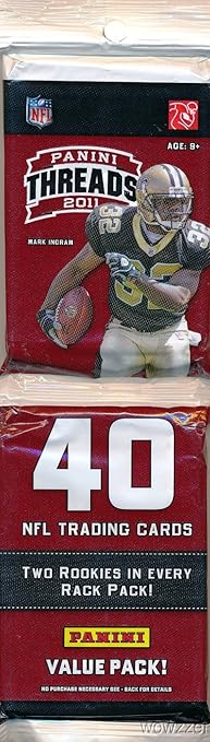 2011 Panini Threads NFL Football HUGE Factory Sealed JUMBO RACK Pack with 40 Cards! Look For Rookies & Autographs of Cam Newton Andy Dalton Colin Kapernick &a ll the Top 2011 NFL Draft Picks