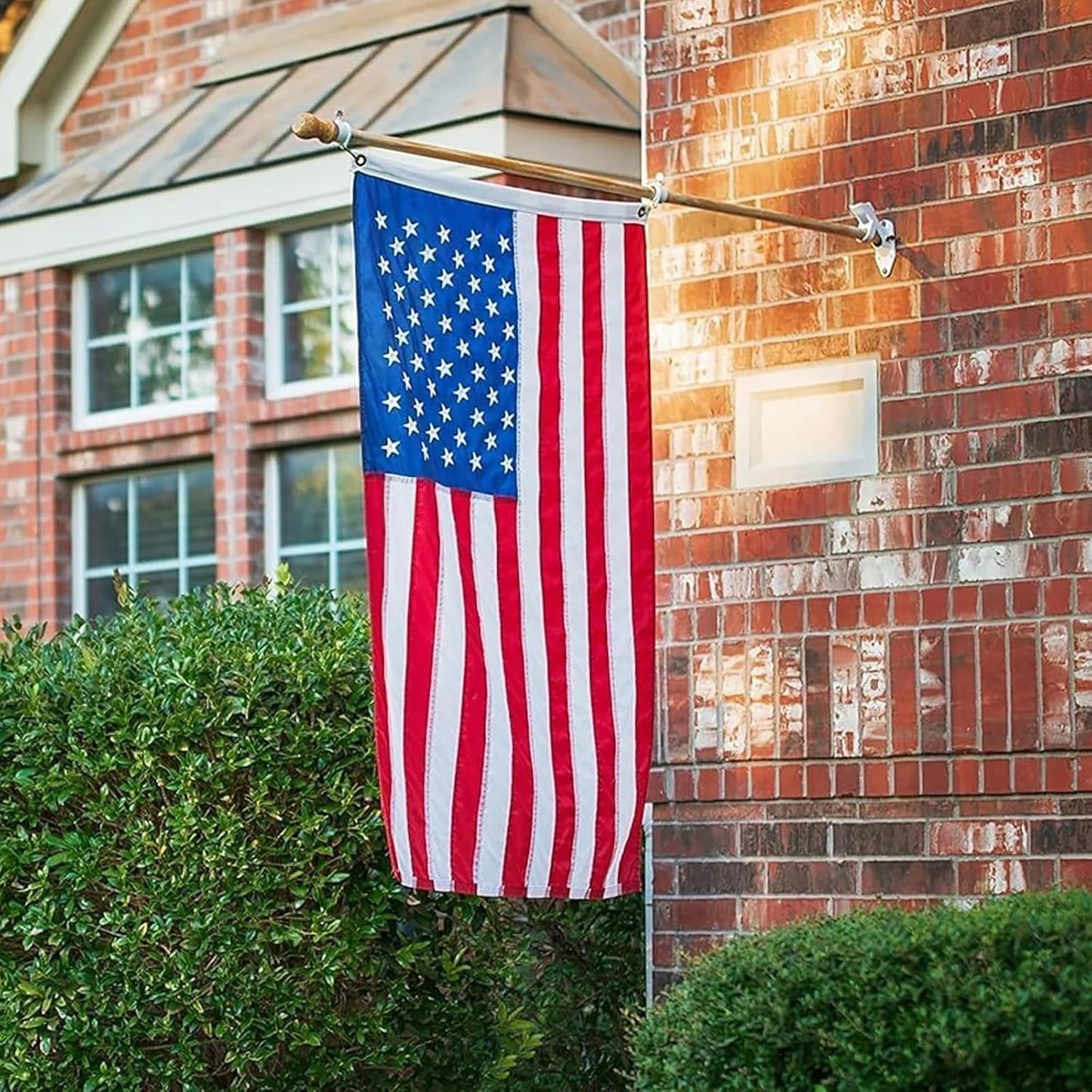 American Flag 10x15 Ft Indestructible Outdoor, Longest Lasting, Heavy Duty, TearProof Polyester, Fade Resistant, High Wind US Outside Flags with Embroidered Stars, Sewn Stripes, Brass Grommets