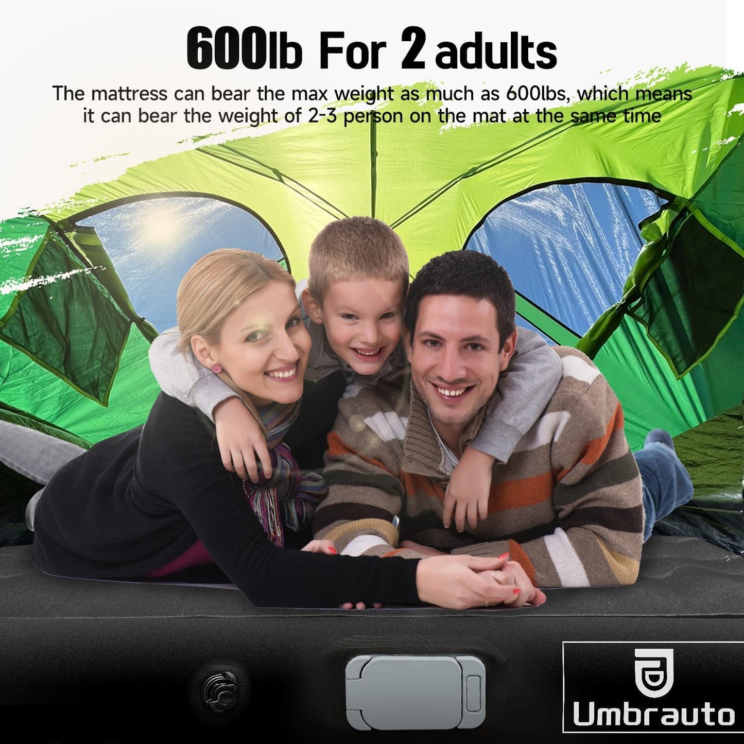 Umbrauto Truck Air Mattress for 5.5-5.8ft Full Size Short Bed, Self-Inflating Suede Surface Truck Camping Airbed for Pickup Tent Outdoor Travel Sleeping